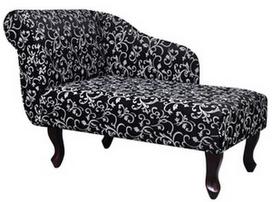 Sofa VLX Chaise Longue, balta/juoda, 104 x 51 x 69.5 cm