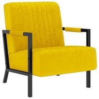 Fotelis VLX Velvet 325765, geltonas, 84 cm x 66 cm x 84 cm