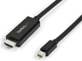 displayport kabelis 4k - Adapteris StarTech Mini DisplayPort to HDMI MDP2HDMM3MB, juoda, 3 m - 1 nuotrauka