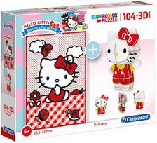 3D dėlionė Clementoni SuperColor Hello Kitty + 3D Model 20171, 104 vnt.