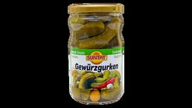 Marinuoti saldžiarūgščiai agurkai SUNTAT, 640 g