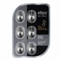 tepami vitaminai plaukams - ELLIPS SILKY BLACK PRO KERATIN, 6 vnt. - 1 nuotrauka