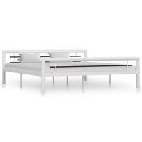 Lova VLX Metal 284549, balta/juoda, 212x187.5 cm, su grotelėmis