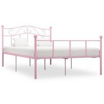 Lova VLX Metal 284541, rožinė, 208x167.5 cm, su grotelėmis