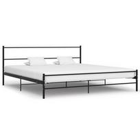 Lova VLX 284688, juoda, 200x180 cm, su grotelėmis