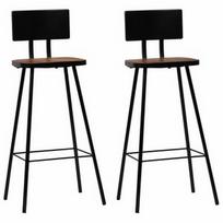 Baro kėdė VLX Solid Reclaimed Wood Bar Chairs 245390, ruda, 2 vnt.
