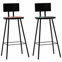Baro kėdė VLX Solid Reclaimed Wood 245392, įvairių spalvų, 2 vnt.