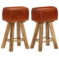 Baro kėdė VLX Solid Mango Wood 246685, ruda, 2 vnt.