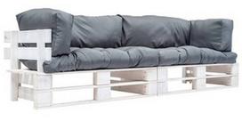 Lauko baldų komplektas VLX Garden Sofa 277385, baltas/mėlynas, 2 vietų