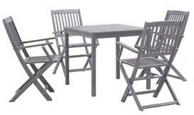 Lauko baldų komplektas VLX Garden Dining Set, pilkas, 4 vietų