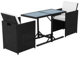 Lauko baldų komplektas VLX Bistro Set 42539, juodas, 2 vietų