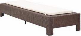 Gultas VLX Sun Lounger w/ Cushion 46235, kreminės spalvos
