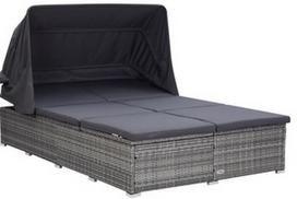 Gultas VLX Double Sun Lounger 310236, pilkas