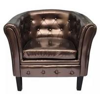 Fotelis VLX Tub Chair 60706, rudas, 62 cm x 69.5 cm x 71 cm