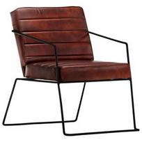 Fotelis VLX Leather 284412, juodas/tamsiai ruda, 70 cm x 52 cm x 71 cm
