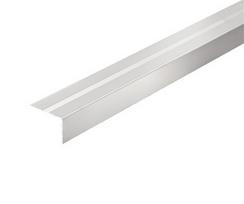  Aliumininė laiptų juostelė ARCANSAS 046C51/90, 1800 x 42 x 26 mm, anoduota, sidabro spalvos, sanitas