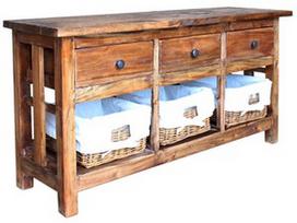Komoda VLX Solid Reclaimed Wood 244488, ruda, 100x30x50 cm