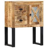 Komoda VLX Solid Mango Wood, ruda/juoda, 60x30x76 cm