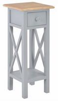 Kavos staliukas VLX Side Table 280058, rudas/pilkas, 270 mm x 270 mm x 655 mm