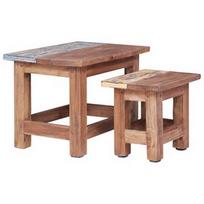 Kavos staliukas VLX 2 Piece Set 283922, rudas, 400 mm x 400 mm x 300 mm