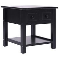 Kavos staliukas VLX Side Table Paulownia Wood, juodas, 400 mm x 400 mm x 400 mm