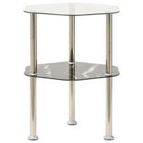 Kavos staliukas VLX Side Table 322792, skaidrus/juodas, 380 mm x 380 mm x 500 mm