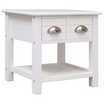 Kavos staliukas VLX Side Table Paulownia Wood, baltas, 400 mm x 400 mm x 400 mm