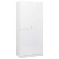 Spinta VLX Wardrobe Chipboard High Gloss White, balta, 90 cm x 52 cm x 200 cm