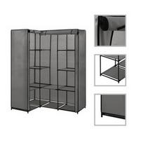 Spinta VLX Wardrobe Corner Grey, juoda/pilka, 130 cm x 87 cm x 169 cm