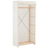 Spinta VLX Wardrobe Fabric White, balta/smėlio, 79 cm x 40 cm x 170 cm