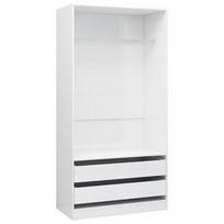 Spinta VLX Wardrobe High Gloss White, balta, 100 cm x 50 cm x 200 cm