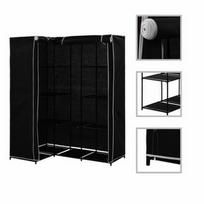 Spinta VLX Wardrobe Corner Black, juoda, 130 cm x 87 cm x 169 cm