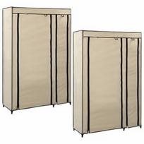 Spinta VLX Wardrobes Folding Fabric, kreminė, 110 cm x 45 cm x 175 cm