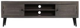 TV staliukas VLX Solid Mango Wood, tamsiai ruda, 1400 mm x 300 mm x 450 mm
