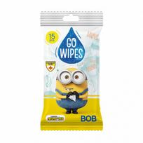  GO WIPES drėgnos gaivinančios servetėlės MINIONS, bananų aromato, 15 vnt.