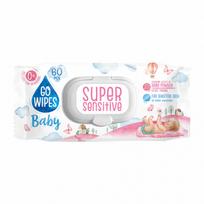  GO WIPES drėgnos servetėlės su pudros efektu, nuo 0 mėn., 60 vnt.