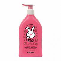  SANOSAN kūno ir plaukų prausiklis RASPBERRY, aviečių kvapas, 400 ml