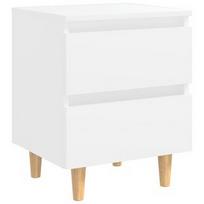 Naktinis staliukas VLX With Solid Pinewood Legs 805851, baltas, 40x35x50 cm