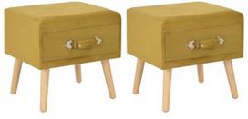 Naktinis staliukas VLX Bed Side Mustard, geltonas, 40x35x40 cm