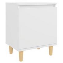 Naktinis staliukas VLX Solid Wood 805815, baltas, 30x40x50 cm