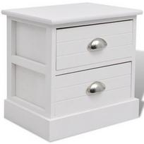 Naktinis staliukas VLX Bedside Cabinet French, baltas, 28x38x38 cm