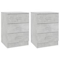 Naktinis staliukas VLX Set 800458, pilkas, 38x35x56 cm