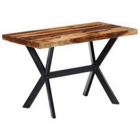 Valgomojo stalas VLX Solid Sheesham Wood 247444, rudas/juodas, 1200 mm x 600 mm x 750 mm