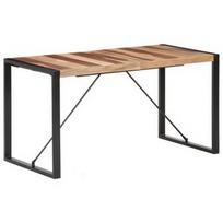 Valgomojo stalas VLX Solid Wood 321540, rudas/juodas, 1400 mm x 700 mm x 750 mm