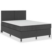 Lova VLX Fabric 3054792, tamsiai pilka, 201x180.5 cm, su čiužiniu, su grotelėmis
