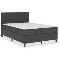 Lova VLX Fabric 3054800, tamsiai pilka, 201x160.5 cm, su čiužiniu, su grotelėmis
