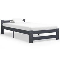 Lova VLX Solid Pine Wood 322020, tamsiai pilka, 204x107 cm, su grotelėmis