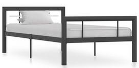 Lova VLX Metal 284556, balta/pilka, 212x97.5 cm, su grotelėmis