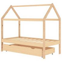 Lova VLX Wooden Kids 322137, pušies, 160x80 cm, su grotelėmis