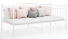 Lova VLX Metal 324780, balta, 206.5x95 cm, su grotelėmis